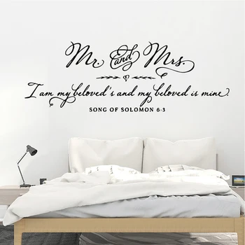 

XL 57cm X 167cm Quotes Funny Mr. And Mrs. Wall Stickers Personalized Creative Living Room Mural Poster Bedroom Decor Wallpaper