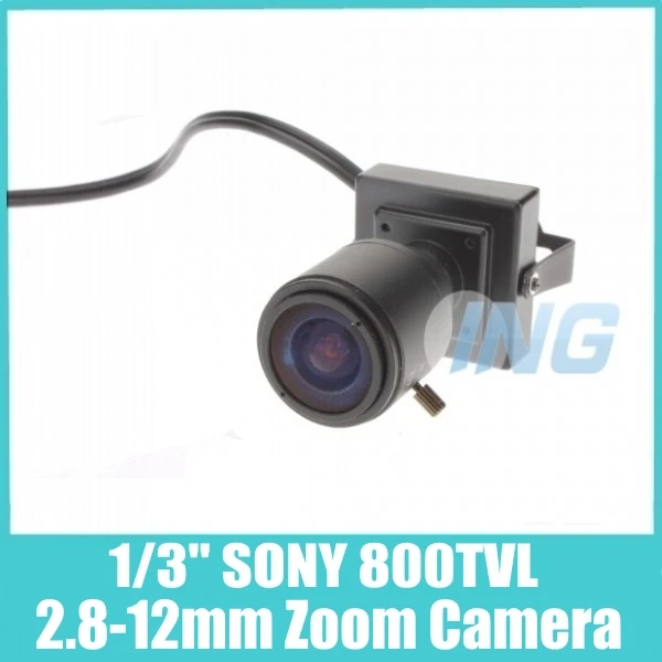  HOT SALE!! Mini 1/3" SONY Effio-E 800TVL 2.8-12mm Zoom Camera CCTV Security Camera Indoor Cam (OSD Optional, Free Shipping) 
