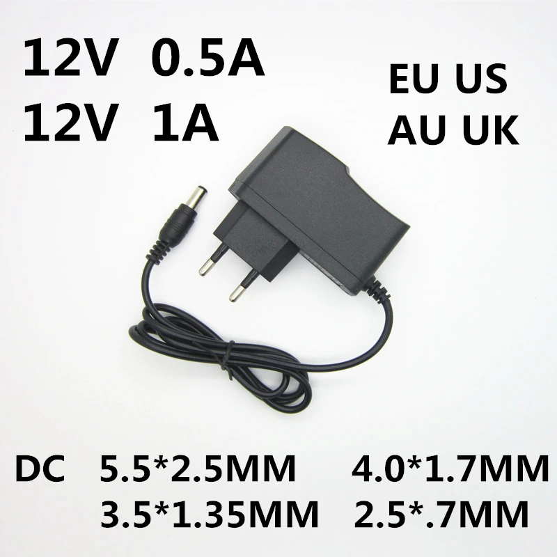 1 шт. AC 100 240 В DC 12 0.5A 0.8A 1A 1.5A 2A 3A преобразователь адаптер питания зарядное