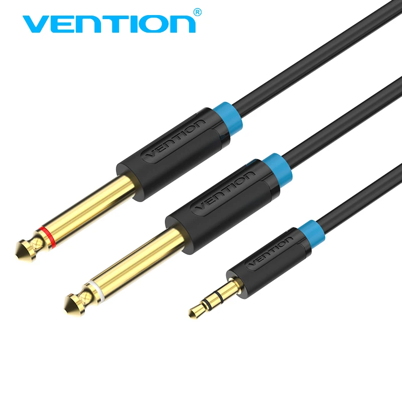 

Vention Audio Cable 6.35mm Male 1/4" Mono Jack to Stereo 1/8" Jack 3.5mm to Dual 6.5mm Aux Cable for Mixer Amplifier DVD Player