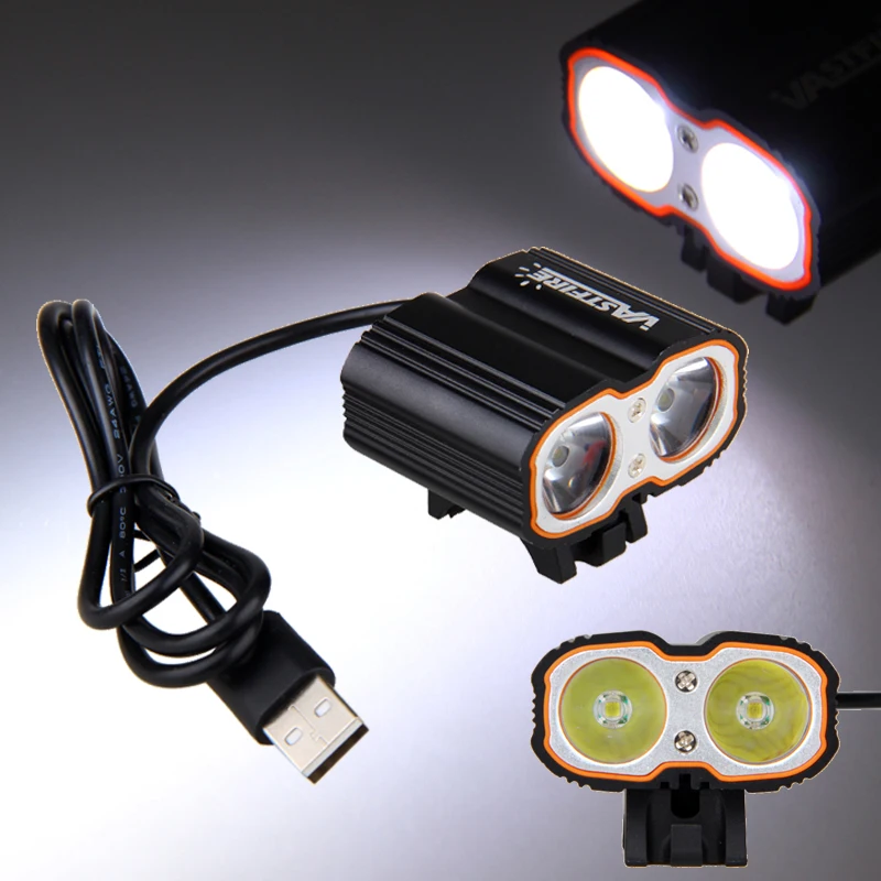 Front Bike Lamp 8000LM 2X XM-L T6 LED Cycling Headlights Bicycle Light Bike Headlamp USB 5V Port MTB Riding Lights