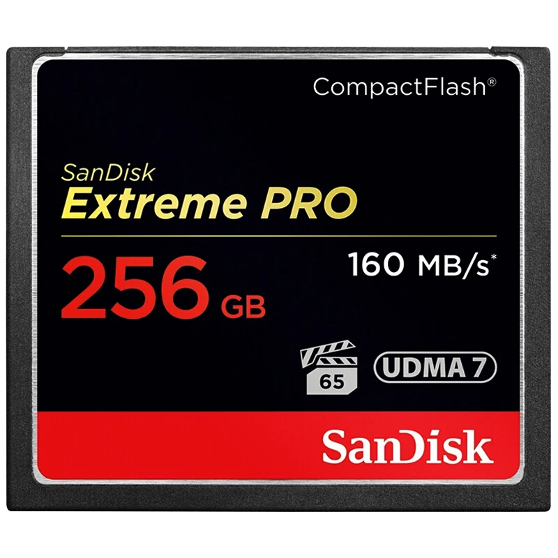 Дешевый Sandisk Extreme Pro 256 ГБ CompactFlash DHL Бесплатная 160 МБ с. Профессиональный 4 К 3D HD карты памяти CF для Nikon d200 d4S d5 и Canon 5D4