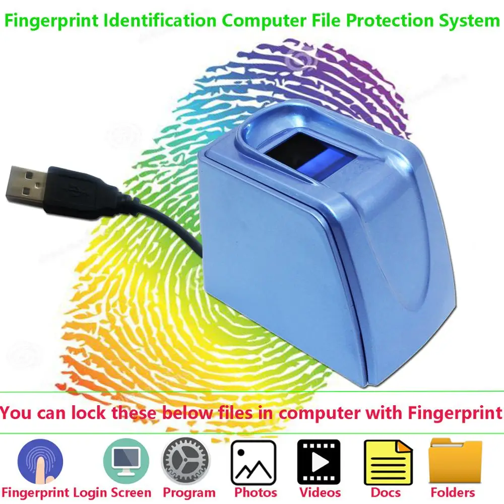 Биометрическая идентификация отпечатков пальцев система блокировки файлов для компьютерных файлов папки фотографии, видео безопасность