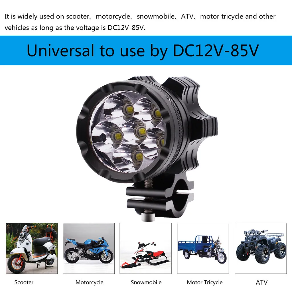 

LED motorcycle headligh Aluminum Alloy Bright Eyes IPX6 Fully Waterproof 4000 Lumen 6 LED Headlights motorcycle front light New
