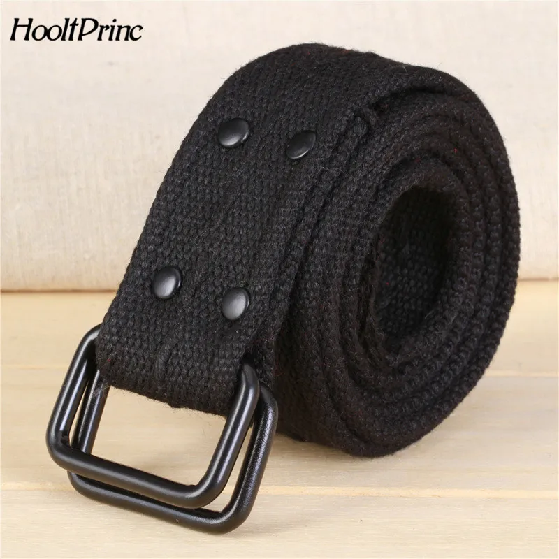 

Branddouble loop canvas belts woman WIDE BELT 2019 mens designer belts high quality famous brand tactical belt 9 colors