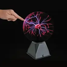 8 дюймов магический плазменный шар светильник магический плазменный с сенсорной панелью в виде кристаллов светильник прозрачное стекло лампы украшение дома