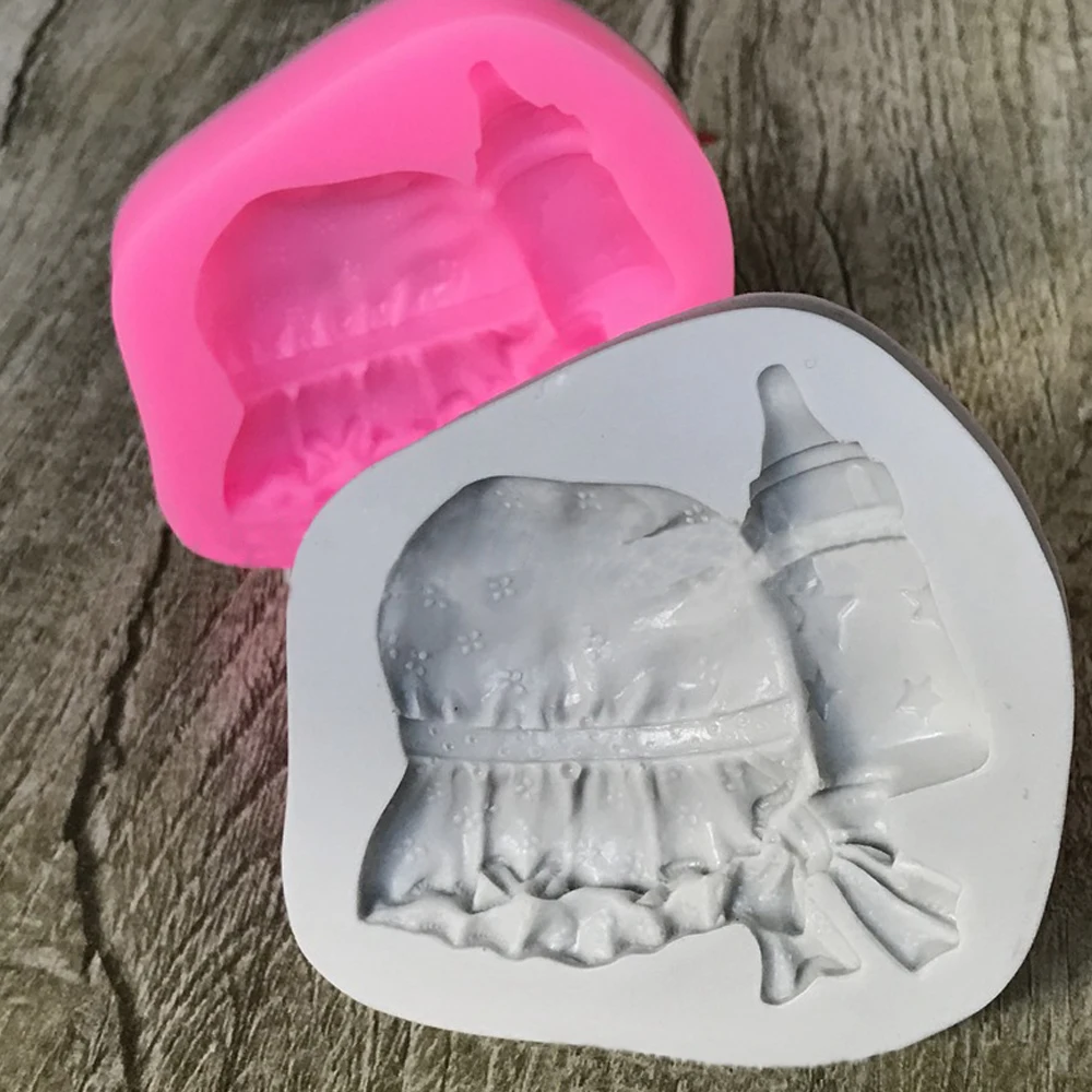 Baby Hat And Milk Bottle Silicone Molds Fondant Mold Cake