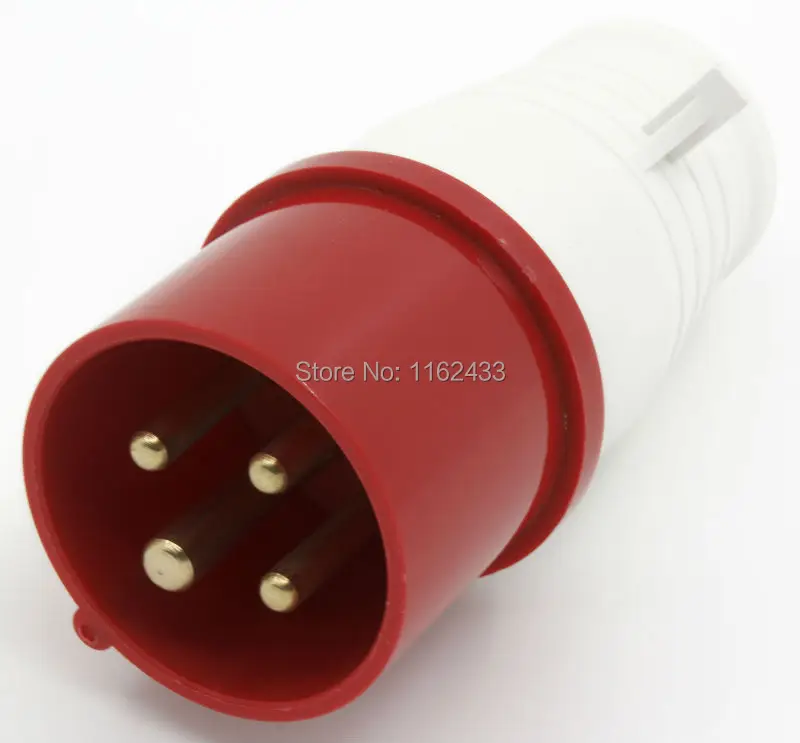 

16A 3P E 4 pin 380-415V IP44 014 three phase splashproof industrial plug