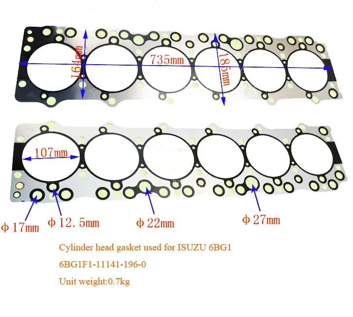 

Cylinder head gasket use for isuzu 6BG1 engine,brand new and quality guaranty