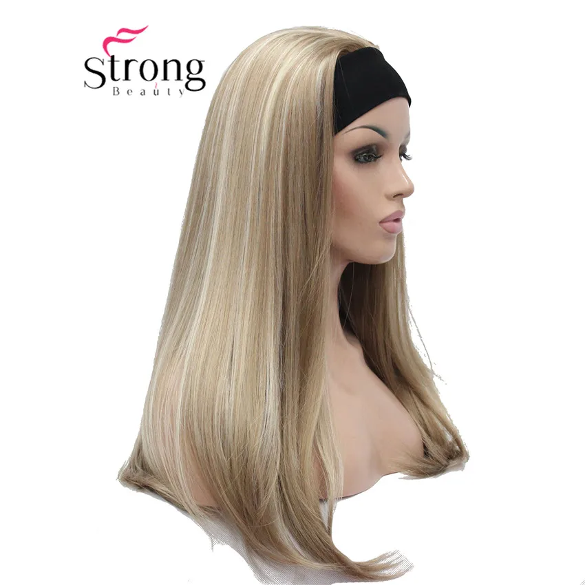 StrongBeauty 22 &quotдлинный прямой блонд синтетический парик с головной повязкой парики|