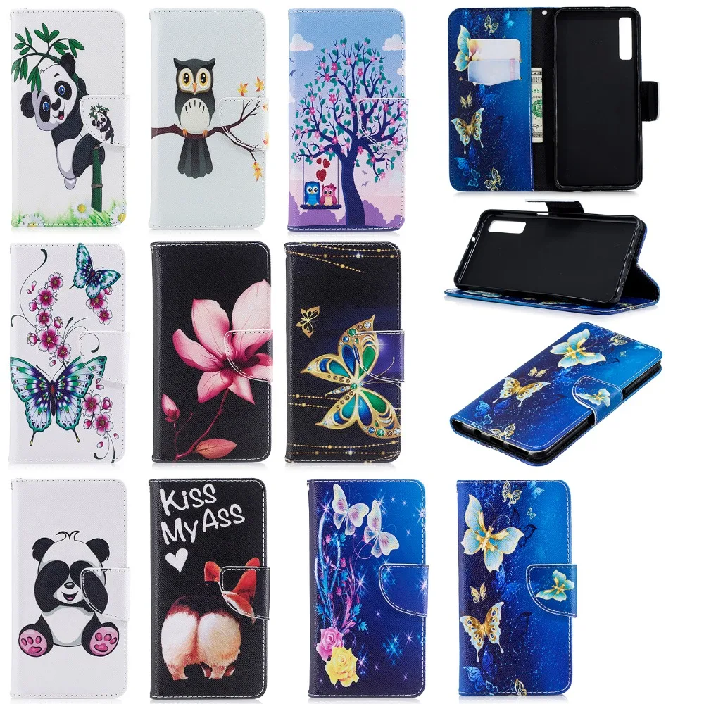 Чехол для fundas Samsung A7 2018 A750 A6 A8 J4 J6 Plus Note 9 S8 S9 чехол coque + держатель карт | Мобильные