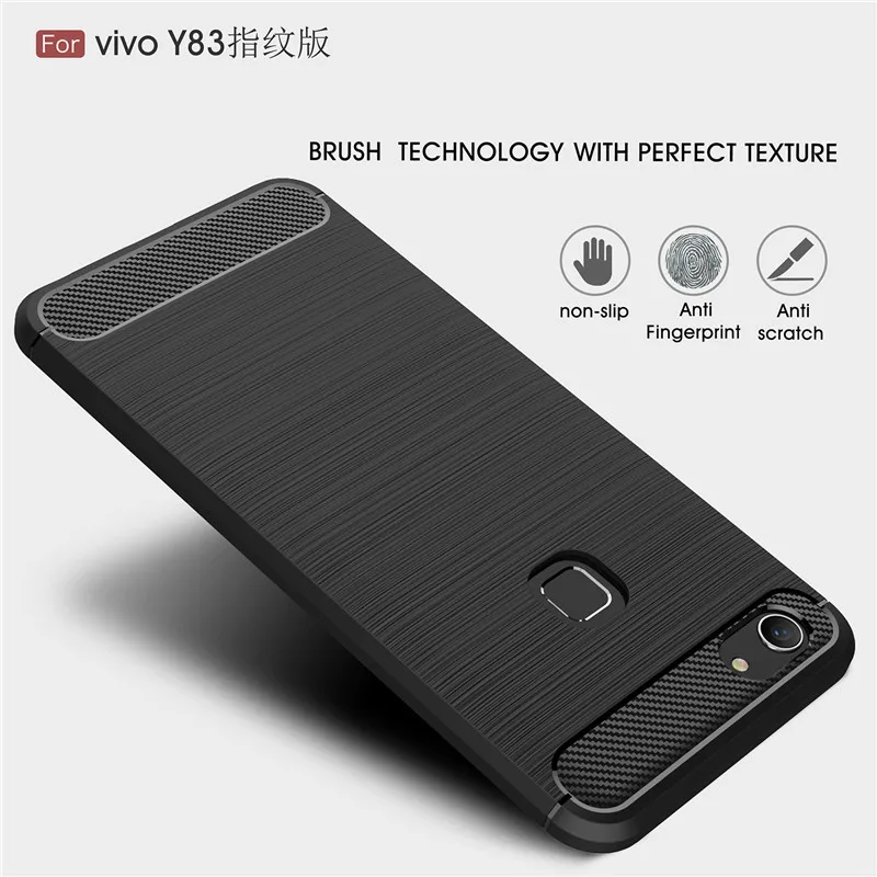 ДЛЯ Vivo Y83 чехол из мягкого углеродного волокна Силиконовый противоударный для