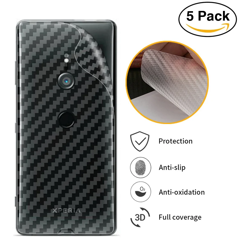 

3D Carbon Fiber Back Cover Screen Protector Film For Sony Xperia XZ3 XZ2 XZ1 XZ XA2 XA1 XA Ultra Premium Protective Sticker Film