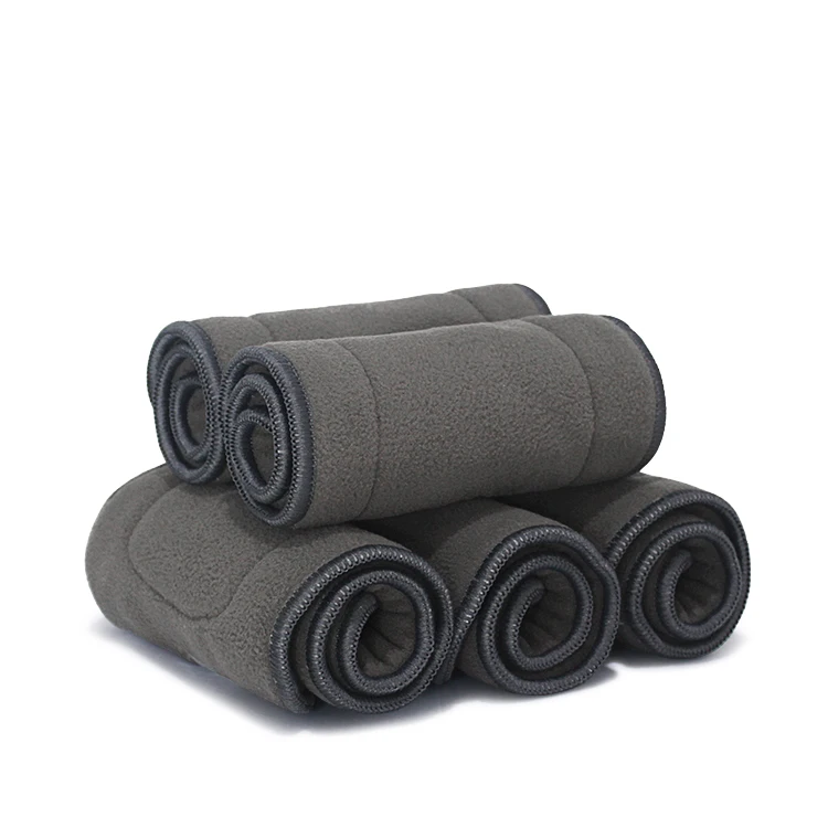 

3PCS Charcoal Bamboo Inserts Super Absorbent Keep Dry Cloth Diaper Insert Reusable Nappies