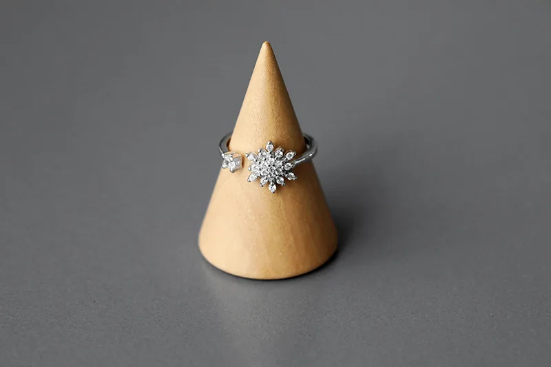 DIEERLAN богемные личности 925 стерлингового серебра снег палец кольца для женщин Винтаж Регулируемый античное кольцо Anillos