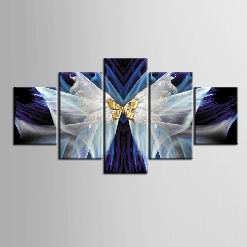 

5 Pcs/Set Modern Abstract butterfly Wall Art Painting Canvas Printed Painting for Living Room Home Decor Picture/ZT-3-3