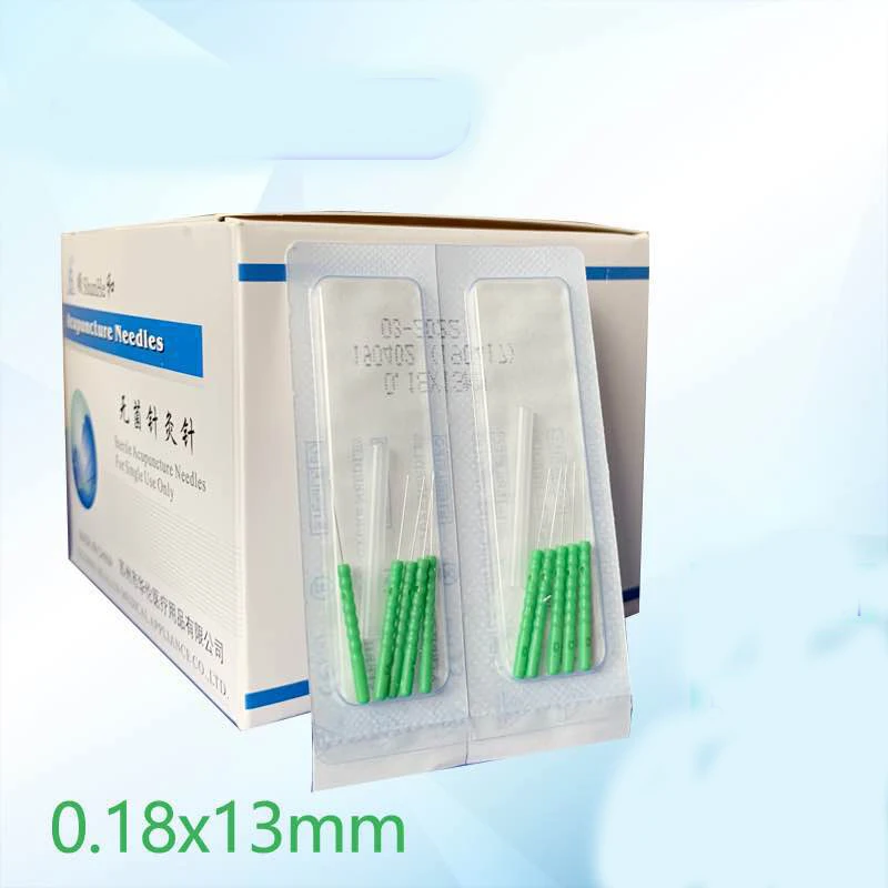 Colored plastic handle disposable acupuncture needle face needle with tube 500pcs Size 0.16*7/13mm/0.12*7/15mm disposable acupuncture needle