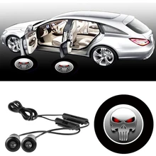 2Pcs 12V LED 7W Logo Door Light Car door Led Auto Welcome Lamp Auto Laser Projector Logo Ghost Shadow Light 3D For SKULL Skeleto