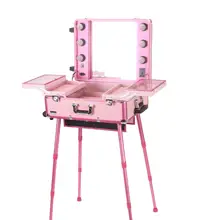 Rolling Studio макияж художника косметический Чехол w/6x40 W светильник лампа регулируемая нога зеркало косметический черный поезд стол