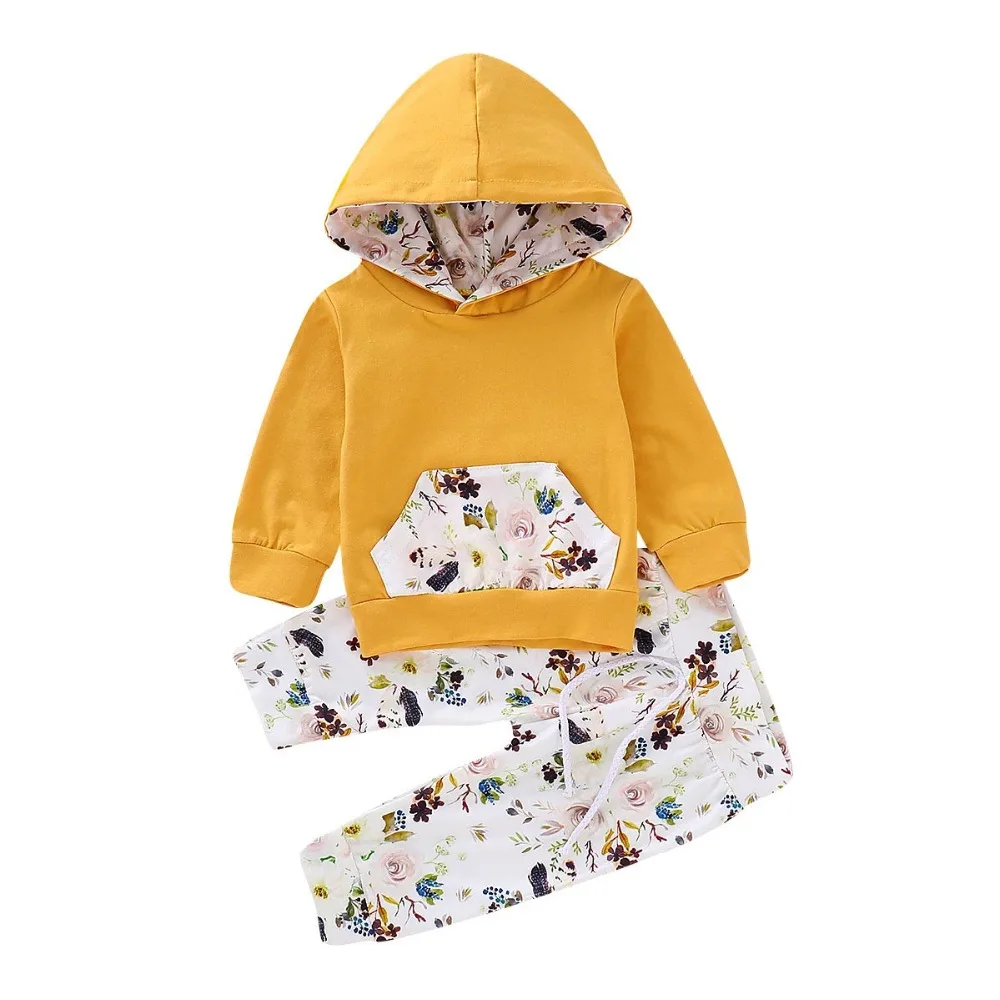 

Baby Clothes Newborn Girl Tracksuits Sets Cotton Hooded Tops+Leggings Pants Infant Toddler Boys Sport Suits Children 2pcs Outfit