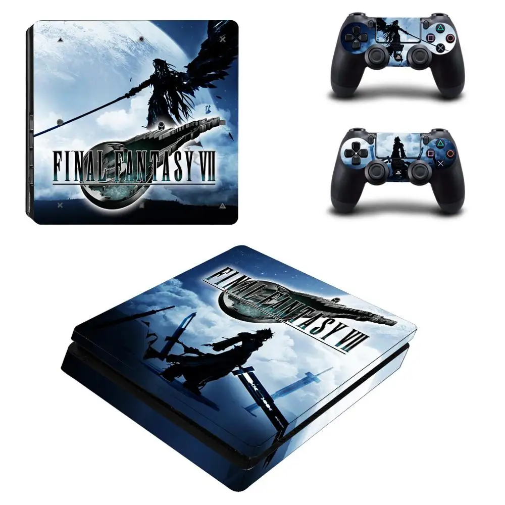 PS4 Slim Skin Sticker Final Fantasy VII Stickers PS 4 Slim Decal Cover For Sony Playstation 4 Slim Console and Controller