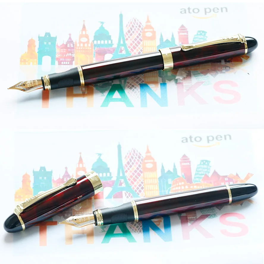JINHAO 450 перьевая ручка 0.5MM or 1.0MM ручка чернильная перо для письма канцтовары ручки для школы - Цвет: Dark Red