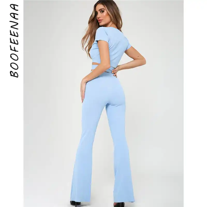 baby blue flare pants