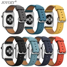 Joyzoy для наручных часов iwatch серии пояса 4/3/2/1 натуральная кожа запястья кожаный браслет, ремешок для наручных часов Apple Watch, ремешок в одиночку 38 мм 42 мм 40 мм 44