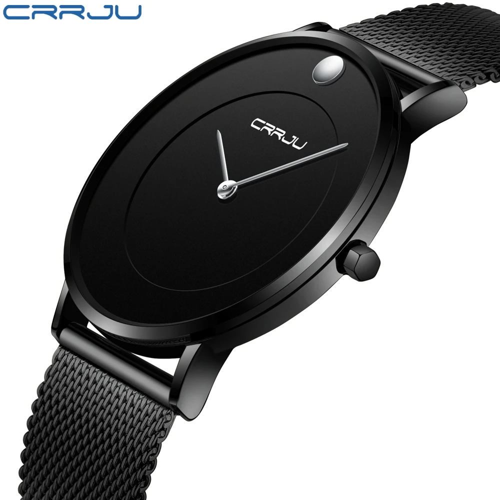 

CRRJU Men's Watches Top Brand Luxury Fashion Business Quartz Men Wristwatch Steel Band Waterproof Clock Horloges Mannens Saat