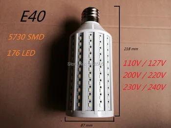 

High brightness 55W LED bulb Lamp E40 176 SMD 5730 LED Light LED Corn Light AC110/220V Warm White Cool White 1pc free shipping
