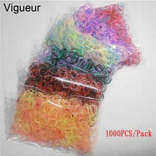 

Vigueur 19 Styles Mix Color 1000pcs/Pack 1CM Silicone TPU Bands Children Hair Accessories Women Rubber Elastics Girls Gum
