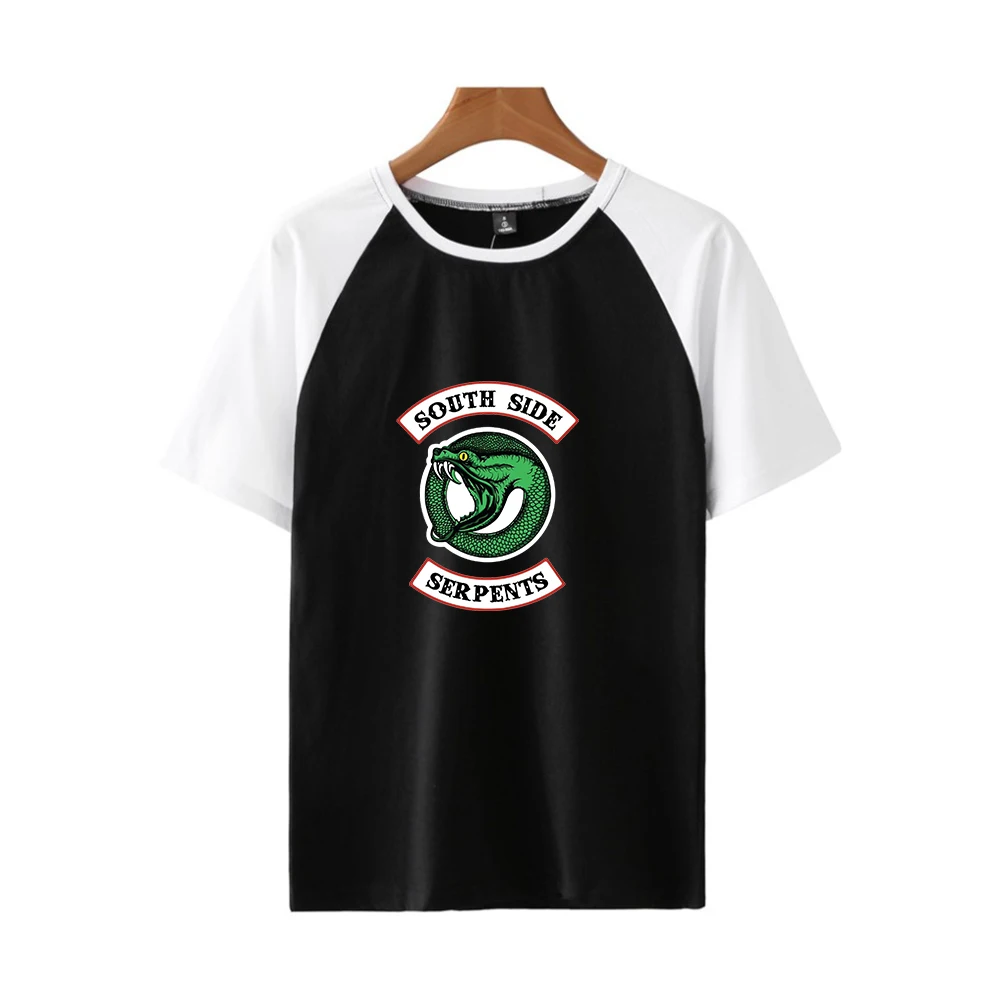 Riverdale/женская футболка kawaii, летние топы SouthSide Serpents Jughead, двухцветная футболка для девочек, одежда Riverdale South Side, футболка
