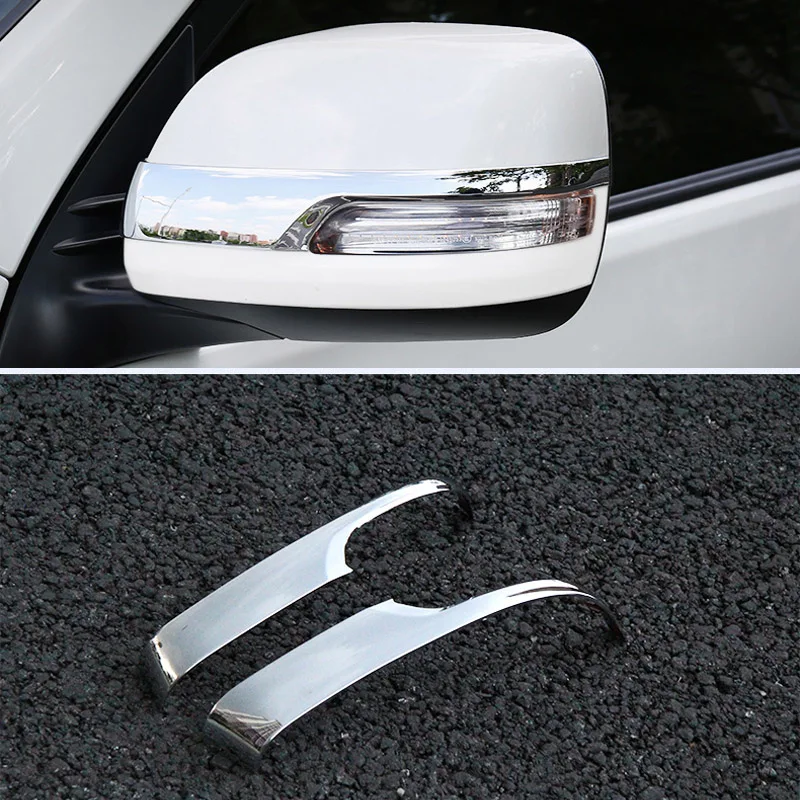 Chrome Rearview Side Door Mirrors Cover Trim For Toyota Prado FJ150 2010-2018