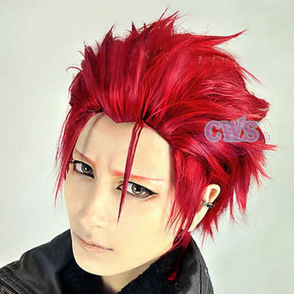 red anime wig