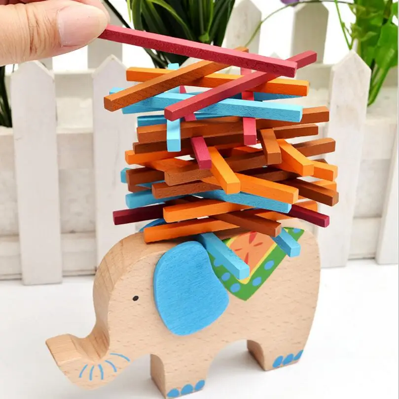 Игрушки для маленьких детей развивающие Слон/верблюд балансирующие блоки Деревянный игрушки из бука дерево баланс игры Монтессори