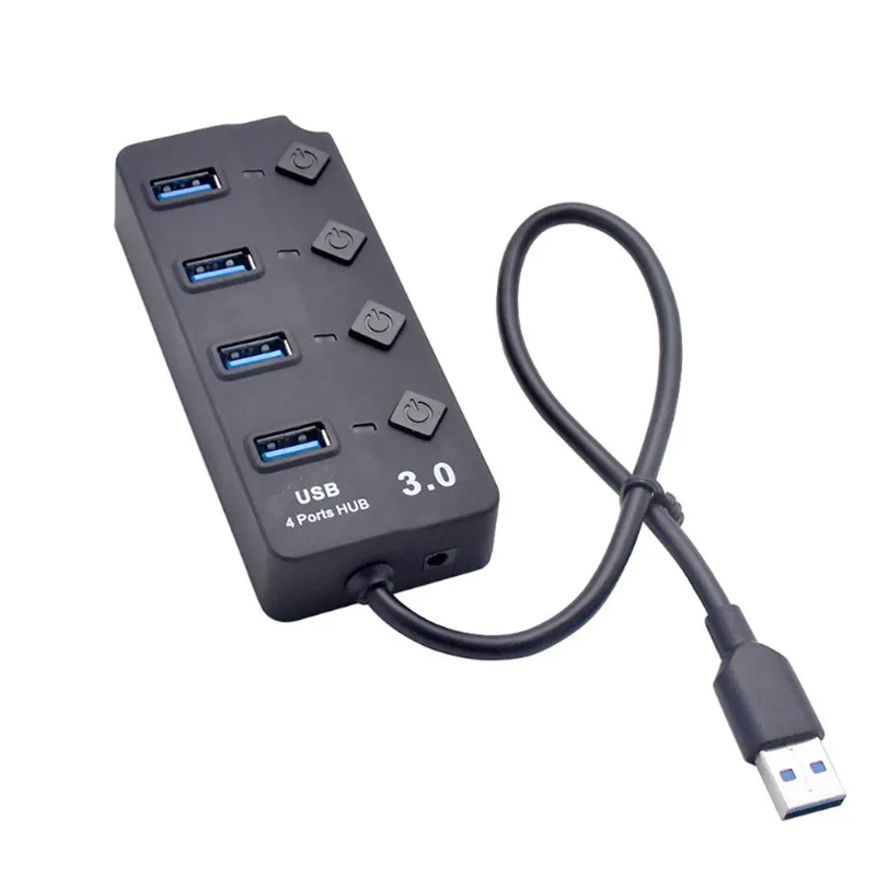 4 Порты и разъёмы USB 3,0 концентратор с независимый переключатель USB концентратор с ножными креплениями Тип usb разветвитель адаптер для MacBook, ПК, ноутбук компьютерные аксессуары