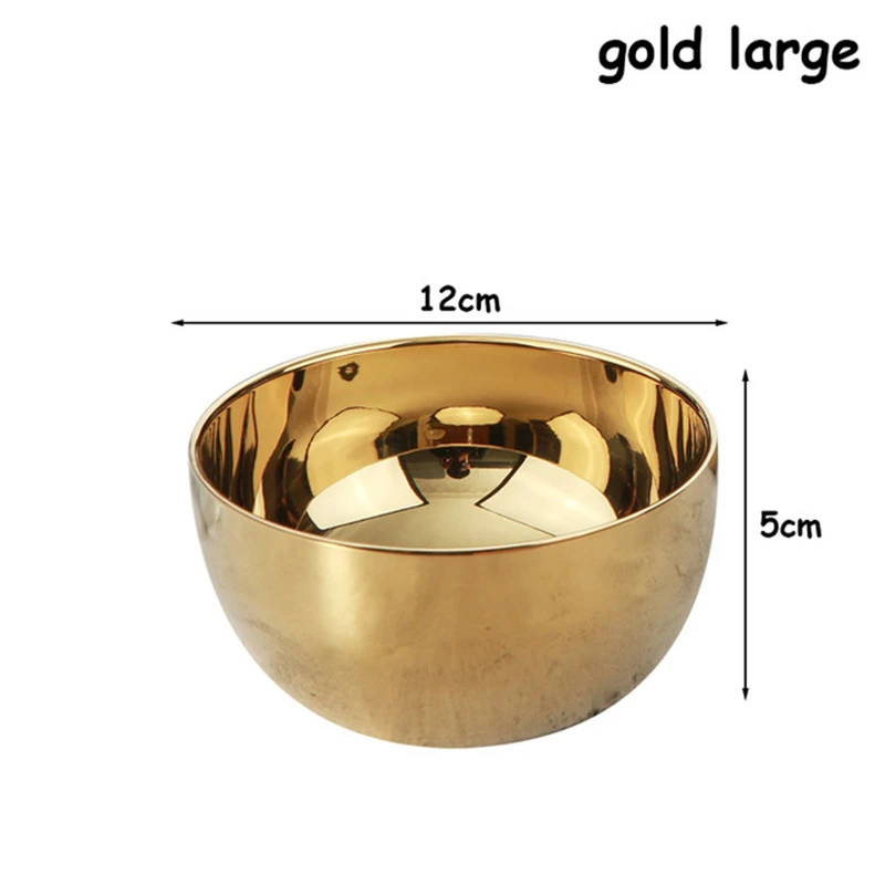 Gold Large 304 миска из нержавеющей стали Корейская кухонная утварь анти-капля контейнер для риса для рождественской вечеринки миски для еды Элегантная Посуда для еды - Цвет: Gold Large