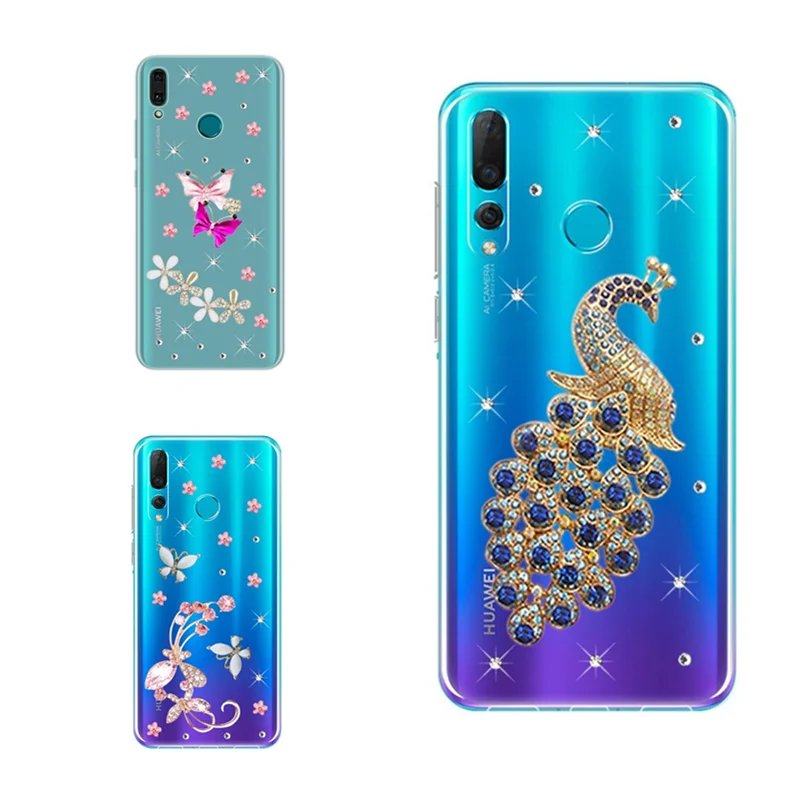 

For Huawei P Smart Z 2019 Y9 Y7 Prime Phone case butterfly flowers clear Phone back Cover Huawei P Smart Plus Nova 5 5i Pro case