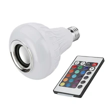 E27 беспроводной Bluetooth динамик 12 Вт RGB светодиодный светильник 110 В 220 В умный светодиодный светильник музыкальный плеер аудио пульт дистанционного управления