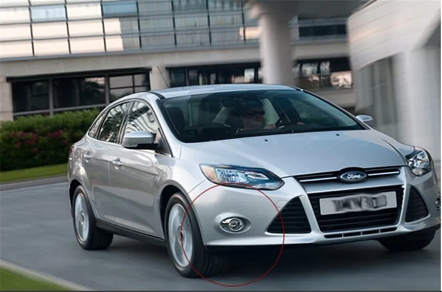 Пара 2 шт. Передняя противотуманная фара декоративная крышка для 2012 Ford Fox Гальваническая серебряная яркая передняя противотуманная фара рамка