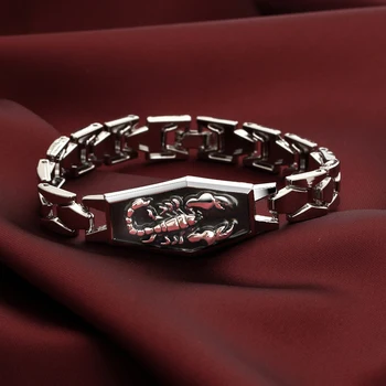 

Stainless Steel Bracelets Men Scorpion Charms Men Bracelets Punk Man Bracelets & Bangles Wristband Pulsera HombreJewelry