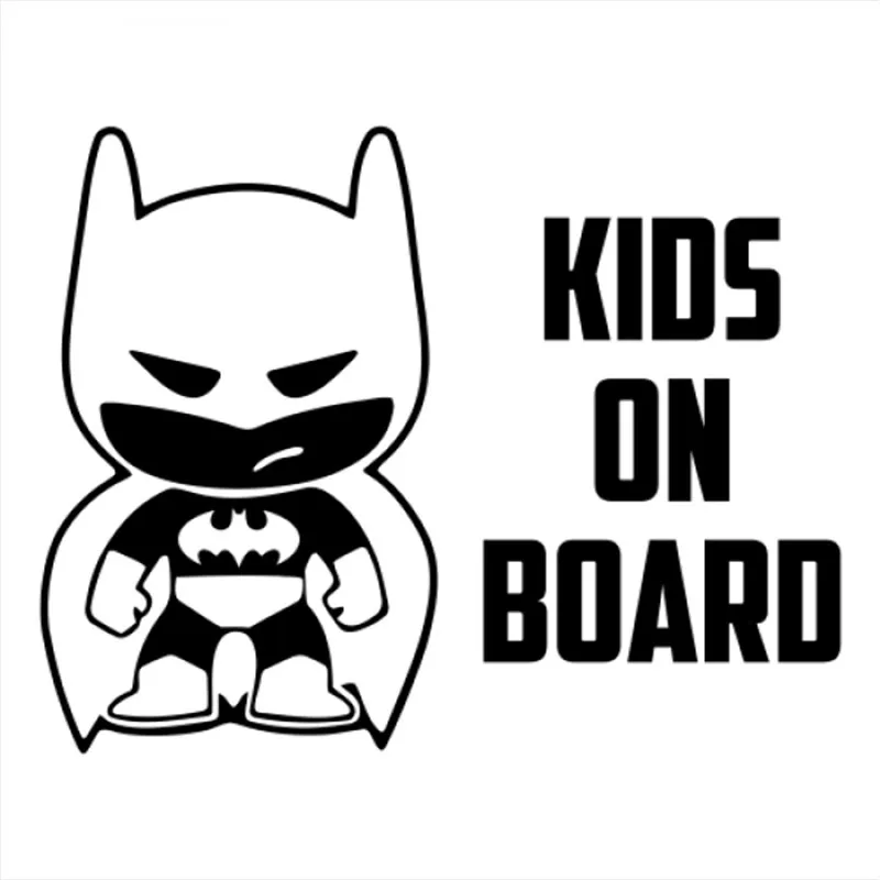 

30x24cm Kids On Board Batbaby Design Cut Car Sticker Family Stickers Rear Windshield Decal Waterproof Window Trunk Decor CL282