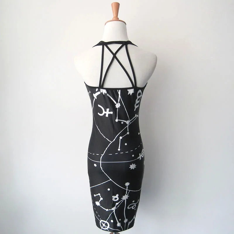 SEBOWEL Women Gothic Skeleton Print Dress Fashion Sexy Club Dress Black Spaghetti Strap Rock Punk Dress Party Dresses Vestido 33 SEBOWEL Women Gothic Skeleton Print Dress Fashion Sexy Club Dress Black Spaghetti Strap Rock Punk Dress Party Dresses Vestido 33