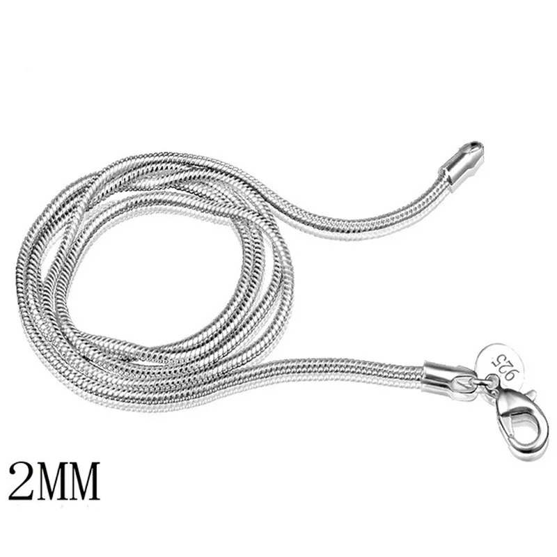 

2mm Thin Snake Chain Necklace Stainless Steel 16" 18" 20" 22" 24" inch Accessories 925 Pendant Jewelry for Women Men