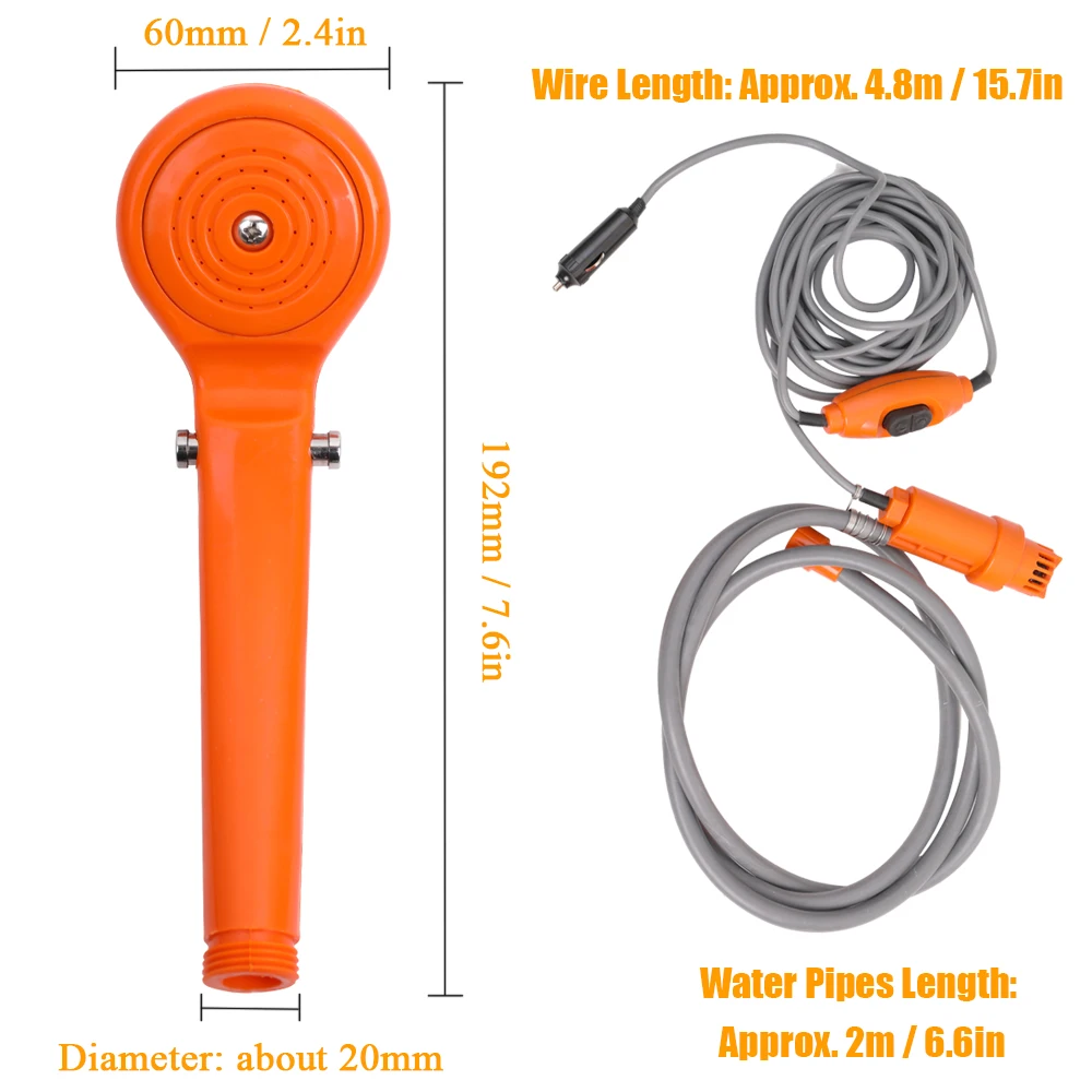 Автомобильная мойка DC 12 В походная душевая портативная автомобильная мойка для душа, набор электрических насосов для походов на открытом воздухе, походов, путешествий, домашних животных, собак, мужчин и женщин