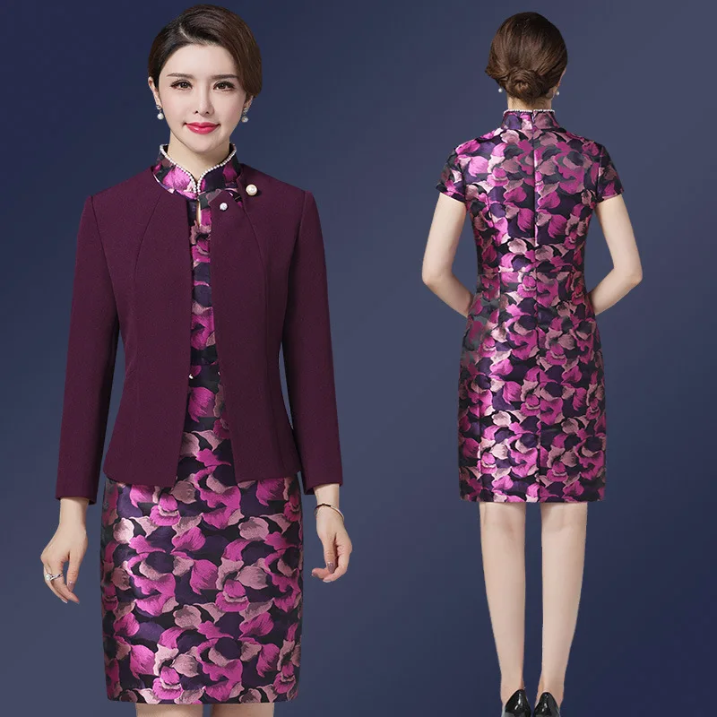 

Two-piece Mother of the Bride Dresses with Jacket Pant Suits Satin Wedding Groom Mother Dresses Mutter der Brautkleider