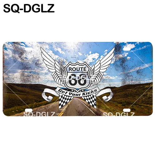 [SQ-DGLZ] Route 66 номерной знак Pub Декор стены Оловянная вывеска винтажный Металлический Знак Домашний Декор Картина Plaques художественный плакат - Цвет: 0604