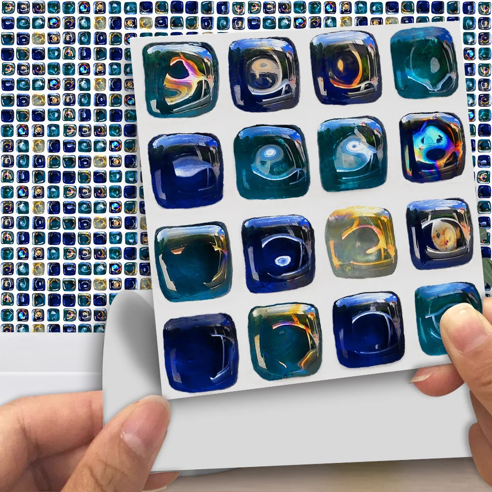 18pcs/set Removable 3D Tile Stickers Cover 0.18m*2 Self-adhesive Waterproof Kitchen Bathroom Decor Matte Wall Sticker Decals 18pcs/set Removable 3D Tile Stickers Cover 0.18m*2 Self-adhesive Waterproof Kitchen Bathroom Decor Matte Wall Sticker Decals