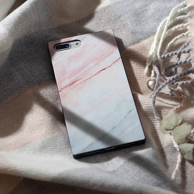 Аки мраморный чехол для телефона iPhone X роскошный прямоугольный квадратный
