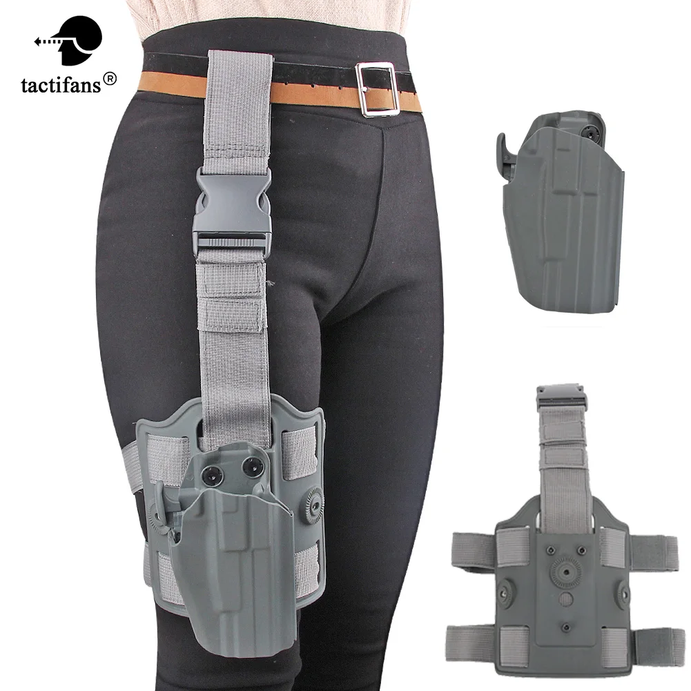 Tactifans Gun Holster Right Hand 579 Compact Pistol Thigh Leg/Belt Clip